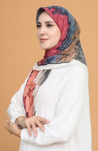 Batik Desen Çekme Cotton Eşarp 11401-13 Krem Vizon