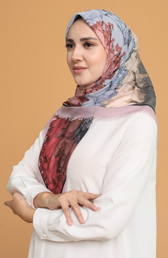 Batik Desen Çekme Cotton Eşarp 11401-20 Toz Pembe Gül Kurusu