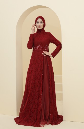 Claret red İslamitische Avondjurk 5087-03