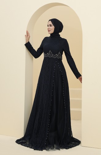 Habillé Hijab Bleu Marine 5087-04