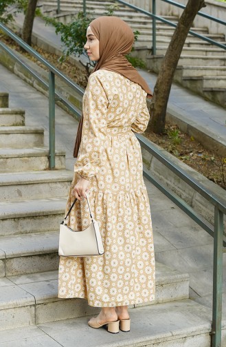 Dunkel-Beige Hijab Kleider 1021-01