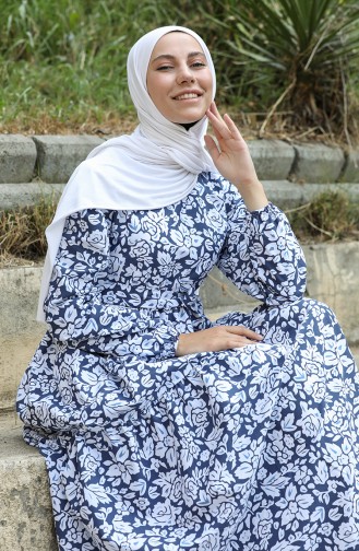 Dunkelblau Hijab Kleider 5403-05