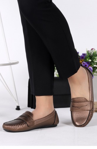 Annamaria Kolej Günlük Bayan Cilt Babet Ayakkabı Bakır