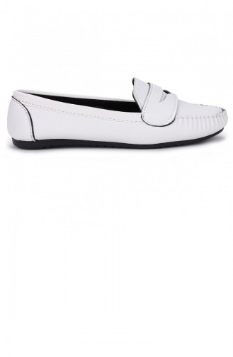 White Women`s Flats 20YBABANNA00001_A
