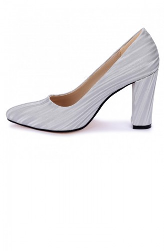 Ayakland 6021110 Kadın 9 Cm Topuklu Ayakkabı Stiletto Gümüş