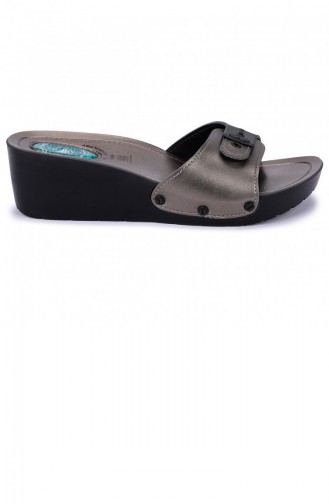 Ceyo 99691 Günlük 55 Cm Topuk Jelli Bayan Terlik Platin