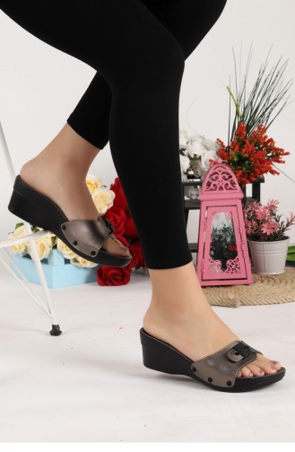 Ceyo Comfort 9927 Günlük Anatomik Bayan Terlik Platin