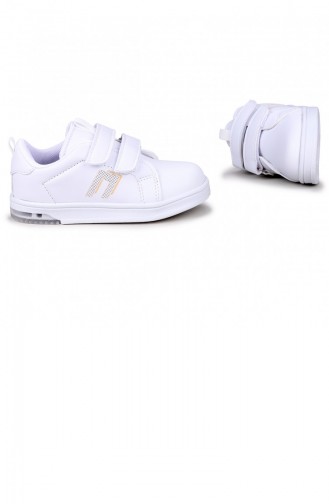 Kiko Kids Pkmn Günlük Cırtlı Işıklı Kızerkek Çocuk Spor Ayakkabı Beyaz