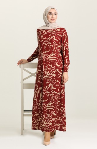 Claret Red Hijab Dress 2020-03