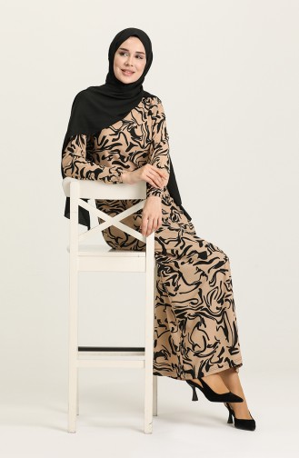 Beige Hijab Kleider 2020-04