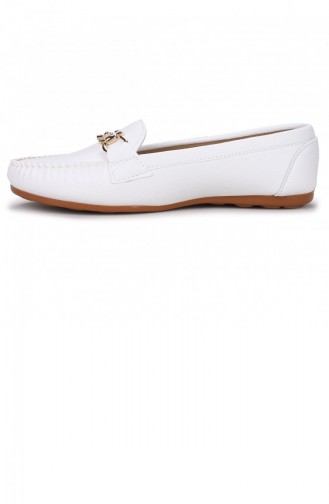 White Woman Flat Shoe 21YBABWOGGO0048_P02