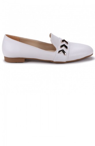 White Woman Flat Shoe 21YBABWOGGO0012_P02