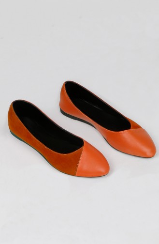 Orange Women`s Flats 0182-08