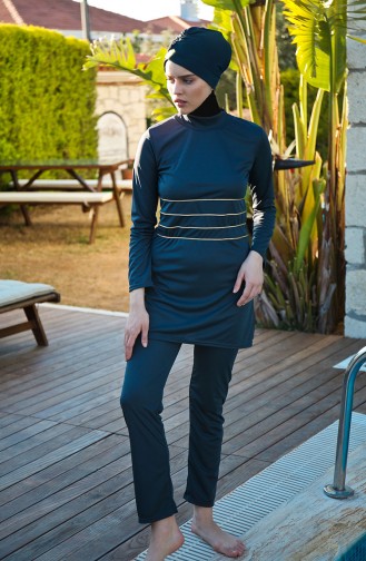 Rauchgrau Hijab Badeanzug 117