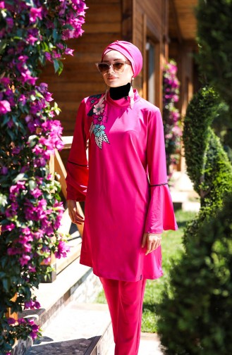 Maillot de Bain Hijab Fushia 1116