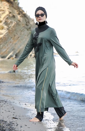 Maillot de Bain Hijab Khaki 1118