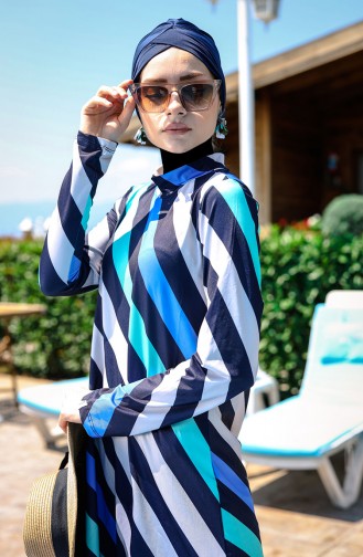 Maillot de Bain Hijab Bleu Marine 33