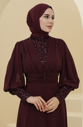 Zwetschge Hijab-Abendkleider 52810-01