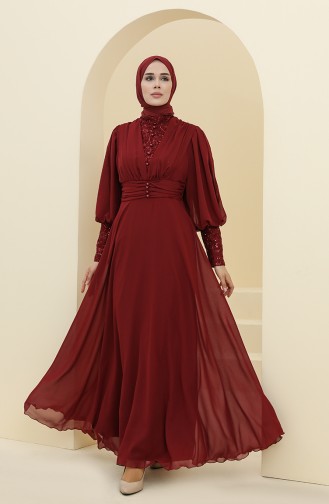 Claret red İslamitische Avondjurk 52810-05