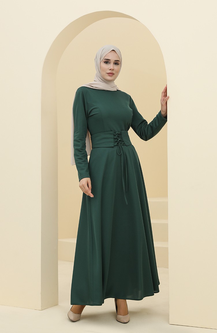فستان أخضر زمردي 5018-02