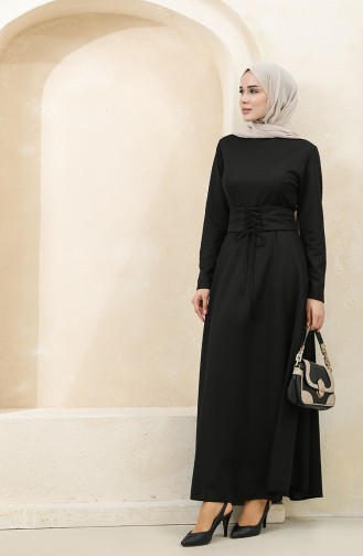 Schwarz Hijab Kleider 5018-03