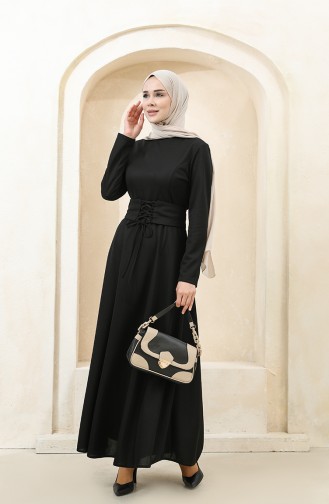 Schwarz Hijab Kleider 5018-03