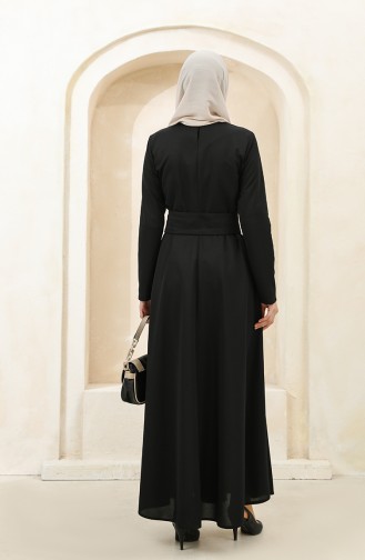 Schwarz Hijab Kleider 5018-03
