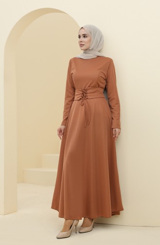 فستان عسلي 5018-04