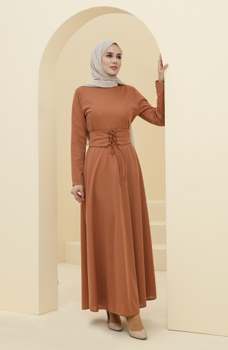 فستان عسلي 5018-04