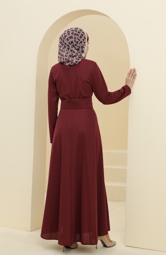 Weinrot Hijab Kleider 5018-05