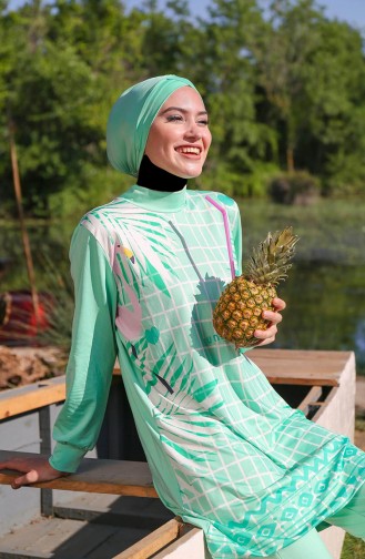 Minzengrün Hijab Badeanzug 1086