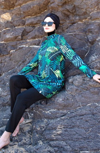 Grün Hijab Badeanzug 43