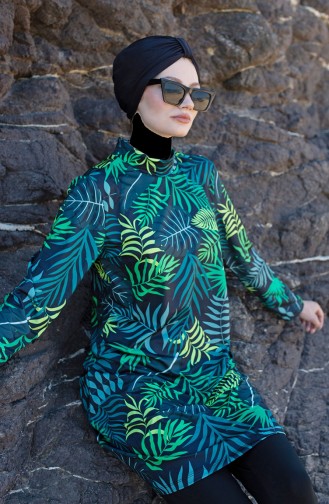 Grün Hijab Badeanzug 43