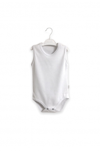 Staryu Baby %100 Pamuklu Renkli Bebek Badisi ST2008-01 Beyaz