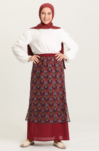 Claret Red Skirt 2525-02