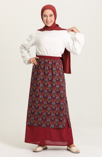 Claret Red Skirt 2525-02
