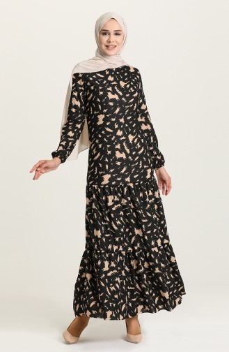 Black Hijab Dress 15028A-03