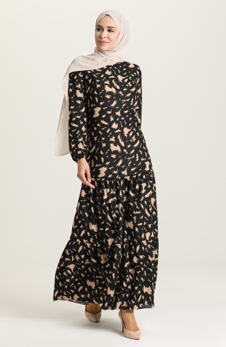 Black Hijab Dress 15028A-03