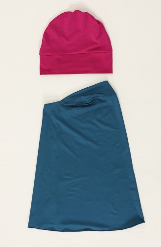 Oil Blue Swimsuit Hijab 1850-04