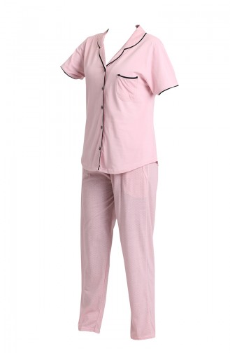 Bayan Kısa Kollu Pijama Takımı 2544 Pembe