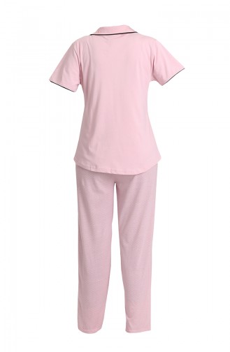 Bayan Kısa Kollu Pijama Takımı 2544 Pembe