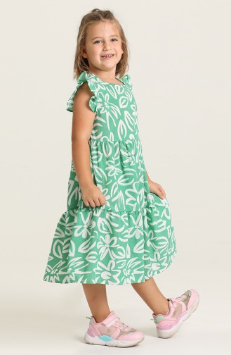 Green Children`s Dress 5410-03