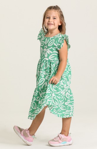 Green Children`s Dress 5410-03