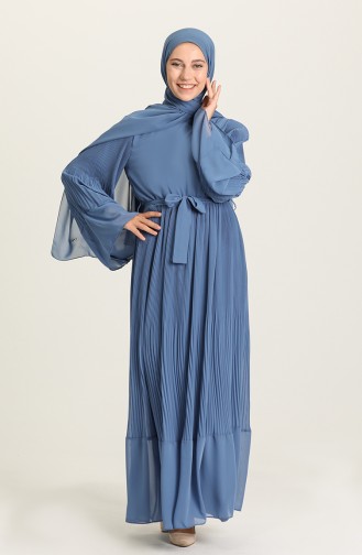 Indigo Hijab Dress 3031-06