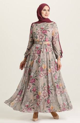 Mink Hijab Dress 4223-02