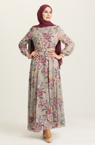 Mink Hijab Dress 4223-02