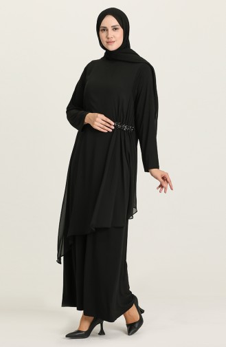 Habillé Hijab Noir 3036-04