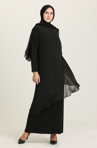 Habillé Hijab Noir 3036-04