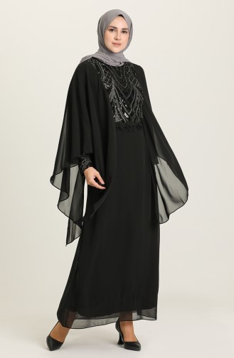 Black İslamitische Avondjurk 9384-01