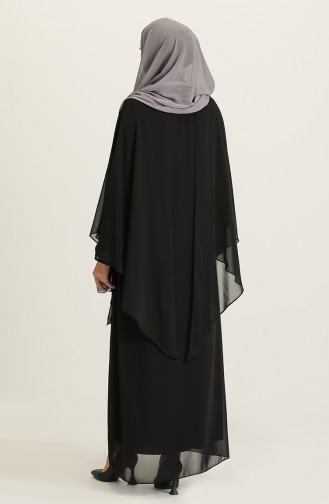 Schwarz Hijab-Abendkleider 9384-01